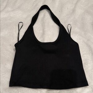 Black Halter Crop Top